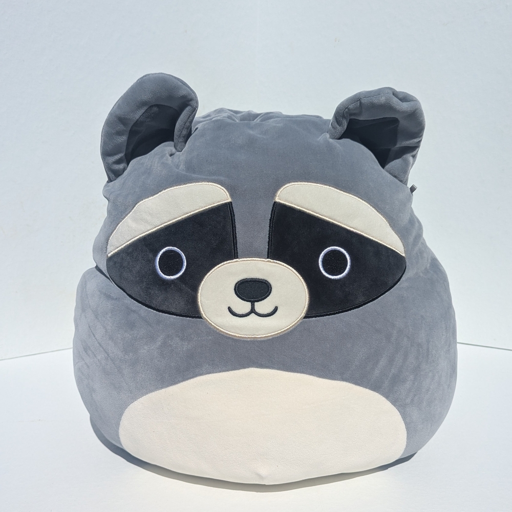 Squishmallows Gray and Cream Raccoon Plush